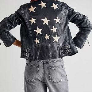 Mauritius Leather Christy Moto Jacket NWT Medium NAVY